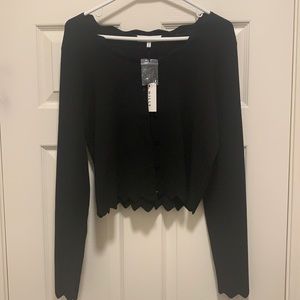 Milly Black Scallop Cardigan